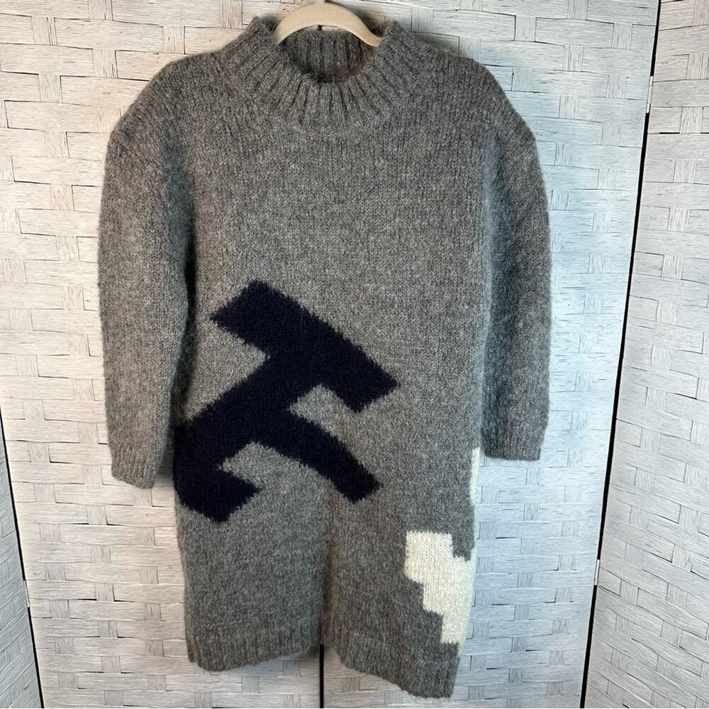 Band Of Outsiders kid mohair blend modern long soft, warm sweater winter neutral
